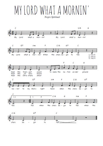 My Lord what a mornin'